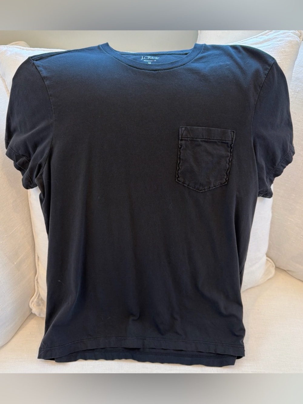 J. Crew Men's Black Crewneck Pocket Tee
